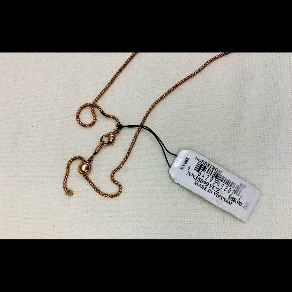 Nadri Rose Gold Pave Necklace Tennis Choker - Picture 11 of 12